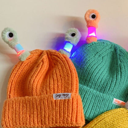 Winter Parent-Child Cute Glowing Little Monster Knitted Hat