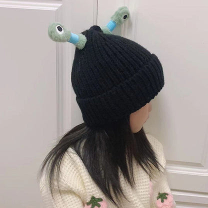 Winter Parent-Child Cute Glowing Little Monster Knitted Hat