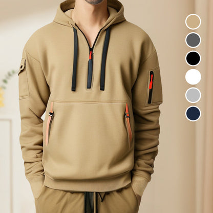 Hoodies for Men with Half-Zip and Pockets