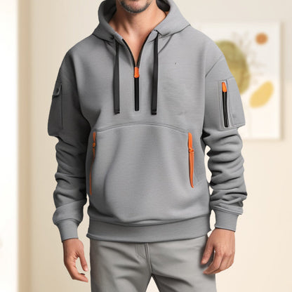 Hoodies for Men with Half-Zip and Pockets