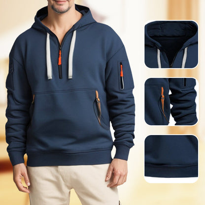 Hoodies for Men with Half-Zip and Pockets