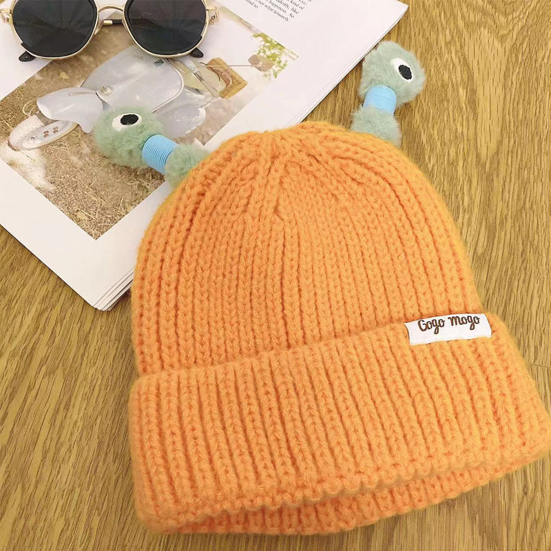 Winter Parent-Child Cute Glowing Little Monster Knitted Hat