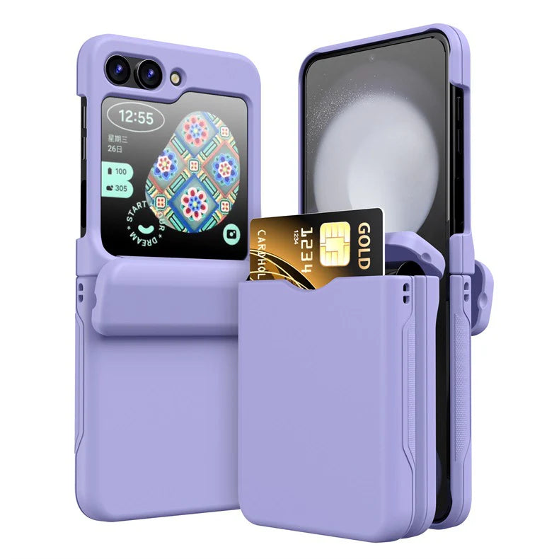 Protective Phone Case with Card Holder for Samsung Galaxy Flip 5/4/3