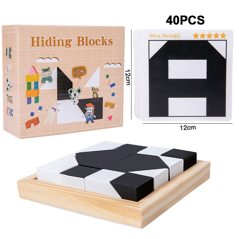 Puzzle Hidden Building Blocks Puzzle Toys To Cultivate Children's Spatial Imagination Ability Parent-Child Interactive BoardGame