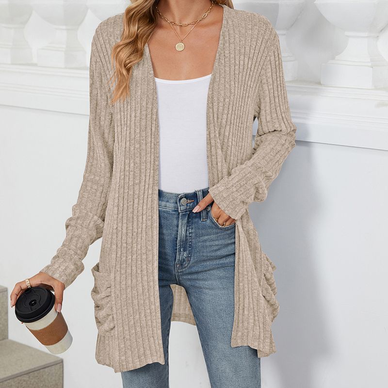 Women's Cozy Autumn Ribbed Knit Cardigan