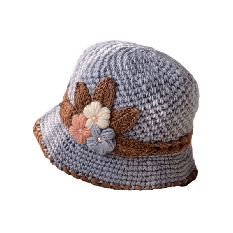 🔥Christmas Sale 55% OFF--French Thickened Women's Floral Knitted Hat